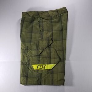 Fox Ranger Shorts Mens 32 Cargo Unlined Green Mountain Biking MTB Plaid 11"